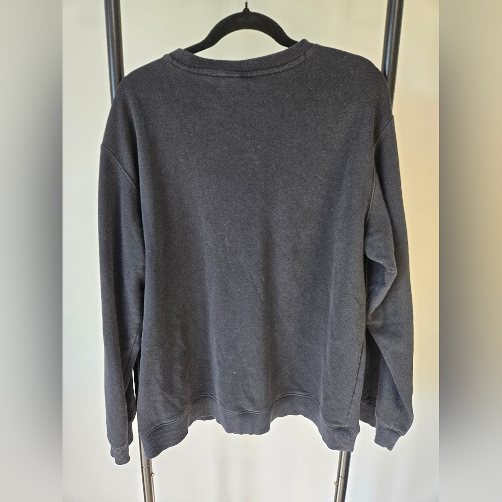 Adidas Black Crew Sweatshirt Men Size Large - Picture 3 of 5